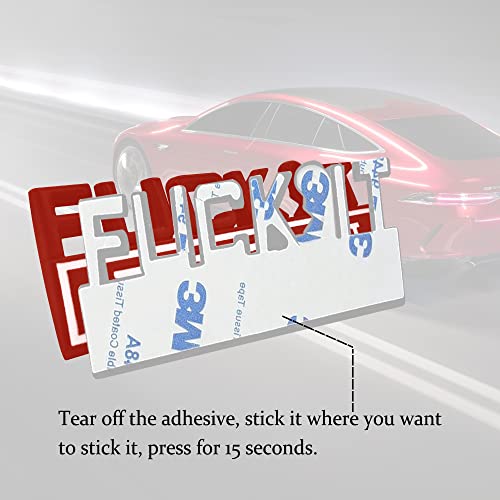 Image of Fuck IT Edition Emblem, Car Exterior Emblems Badge 3D Sticker Decal, Fuck-IT Edition Emblem 3D Fender Badge Decal, 3D Fender Badge Decal Car Truck Replacement, Fit for All Cars (Red White)