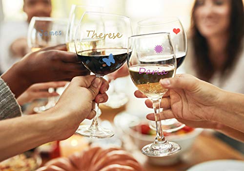 12 peças FunPa Etiqueta de Vidro Letra Vinho Copo de Vinho Marcador Etiqueta com Estêncil de Pano de