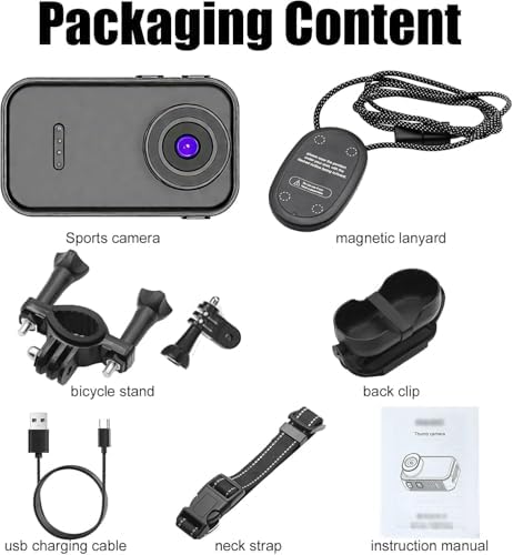 3T6B 1080P HD Action Camera, Mini Portable Body Camera, 130° Wide Angle Thumb Camera with Magnetic Helmet Mount for Biking, Cycling, Travel, Sports, Work, and Pet Video Recording — view 6