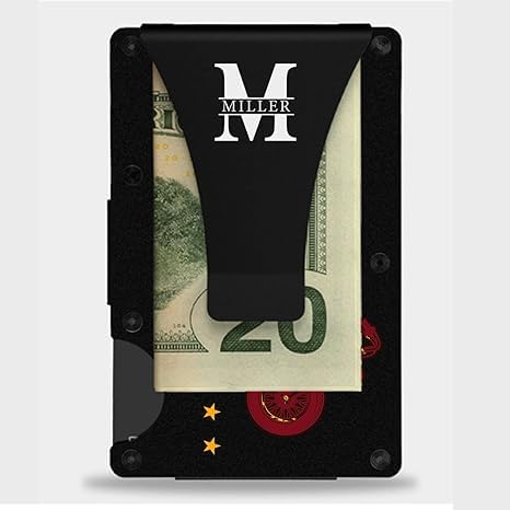 Slim Wallet With Money Clip, Vintage American Motorcycle Indian Bikers Club Biker Slim Blocking Metal Pocket Credit Card Holder Wallet For Dad Grandpa Son Fathers day, 3.35 x 2.13, Black3