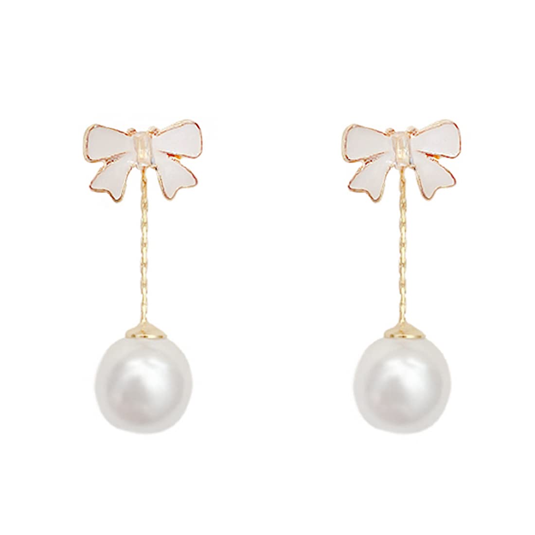 Yellow Chimes Earrings For Women Statement Bow Shaped Stud Pearl Hanging Back Drop Earrings For Women and Girls (B0B8DF5QRY) Amazon Price History, Amazon Price Tracker