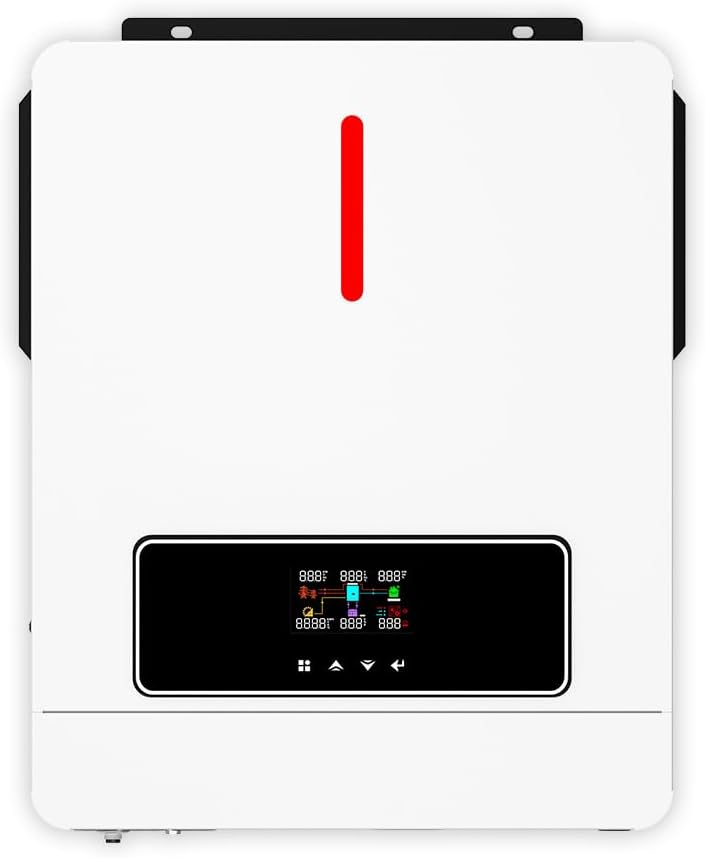 Y&H 4.2KW 24VDC Solar Hybrid Inverter AC220V Two Load Output Power, On/Off-Grid Built in 120A MPPT Solar Charger Max PV Power 6200W Input, for 48V Lead Acid/Lithium Battery, Supports Battery-Free use