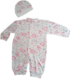 Baby Bodysuit Newborn to 4 Months - Summer - Boys & Girls - Hoodie - Cotton Blended - Light Pink - Round Neck - Button