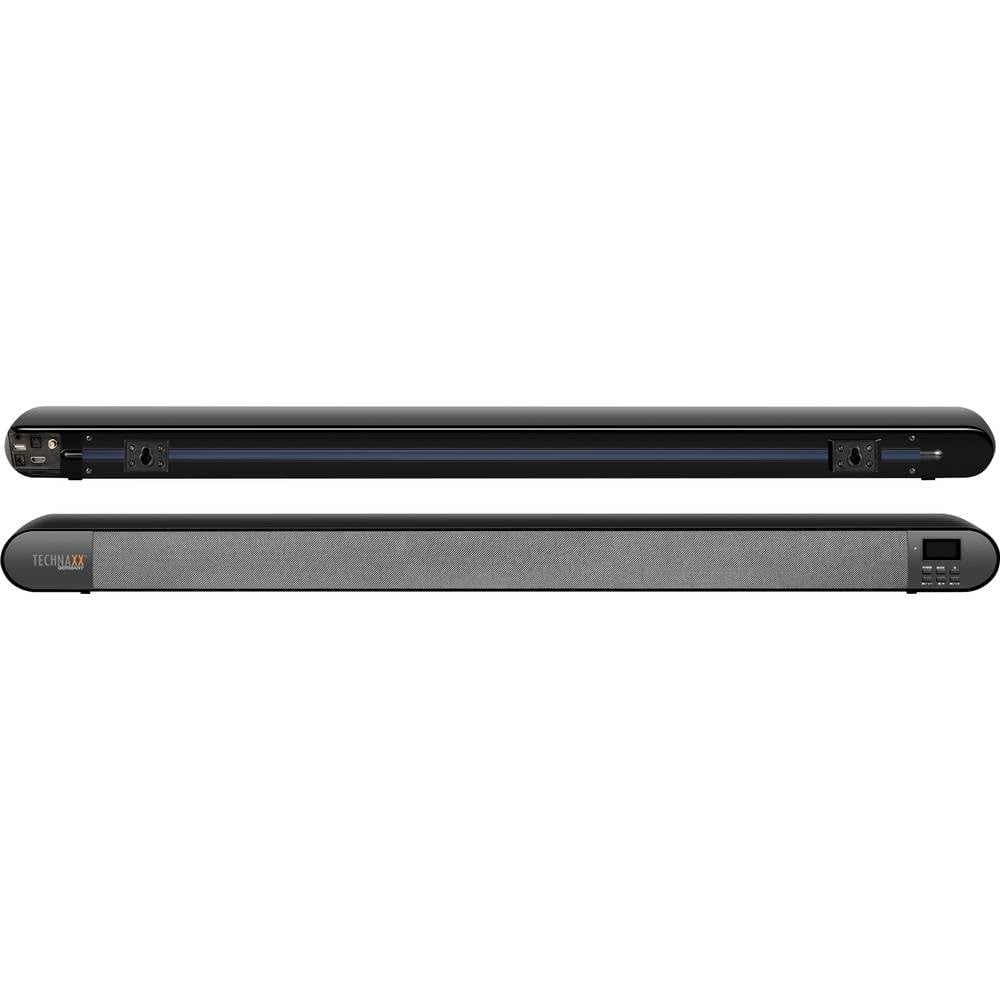 Technaxx Soundbar Bluetooth con DAB+ FM HDMI ARC USB AUX Display LCD con effetti luminosi LED con telecomando e funzione sveglia TX-139