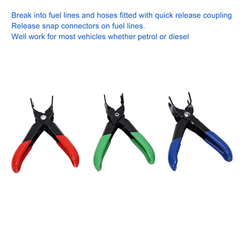 Conjunto de alicates de desconexão de linha de combustível, antiderrapantes, 3 peças, alicates de de