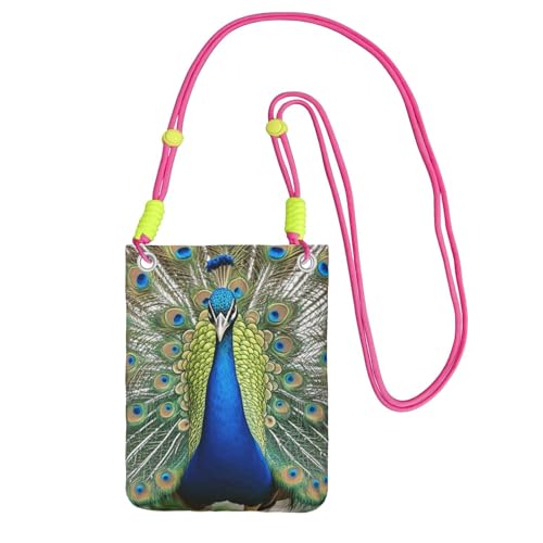Pochette de voyage motif paon fuchsia pour escapades urbaines et vacances