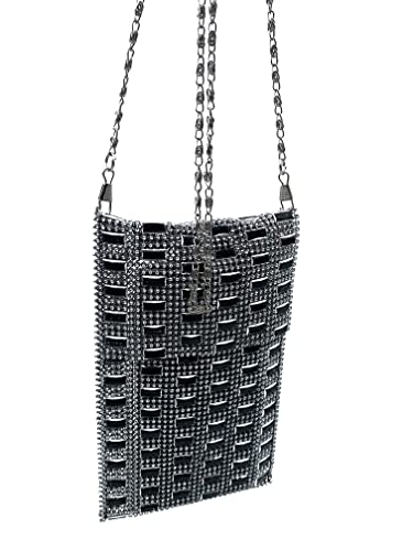AgnesGP Bling Rhinestone bag Crystals Evening Clutch Purses for Women Bag Diamond Purse Crossbody Bag Silver Purses and Handbags Prom Party Club. Crossbody Women Handbags (Shiny)