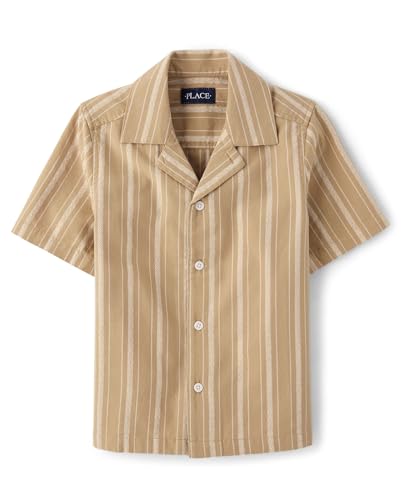 The Children's Place,Boys,Short Sleeve Button Up Shirt,Hazel Wood,Small