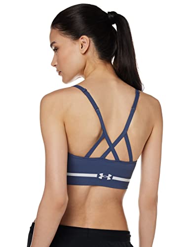 Under Armour Women's Seamless Low Impact Long Bra , (044) Downpour Gray / / White , Medium #TOP3