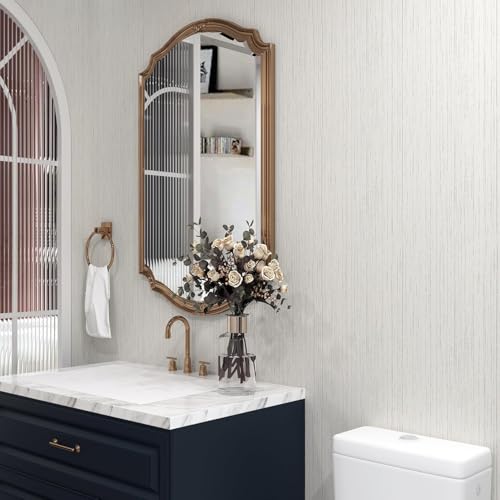 Papier peint adhésif beige texture lin pour rénover un meuble abîmé