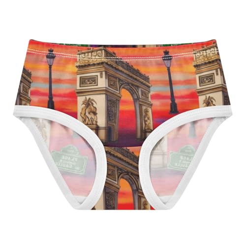 Cotton Toddler Underwear Custom Arc De Triomphe Vibrant Red Panties for Girl Designer Briefs Underpants 2t