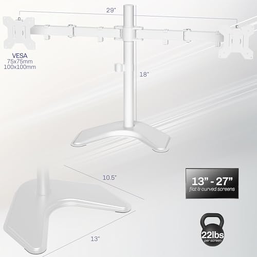 Soporte de escritorio independiente Vivo doble para 2 pantallas de 27 pulgadas articulado vesa 3