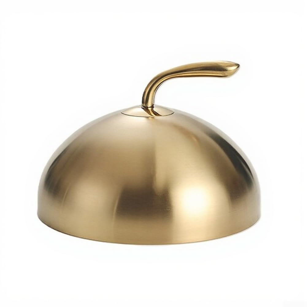 Tapa para sartén para acero inoxidable 28cm reutilizable, redonda anti salpicaduras para teppanyaki y asador, retención térmica, plata(Gold)
