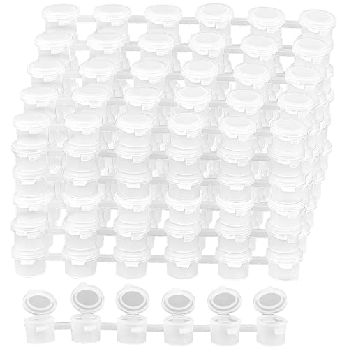 SOUJAP 120 Strips 720 Pots 3 ML Empty Paint Container, Clear Strips Cup With Lids, Mini Plastic Storage for Crafts
