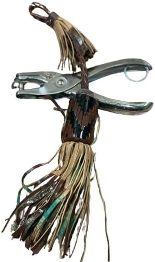 Handmade Tuareg Leather Tassel Keychain: Tribal Fringe Pendant