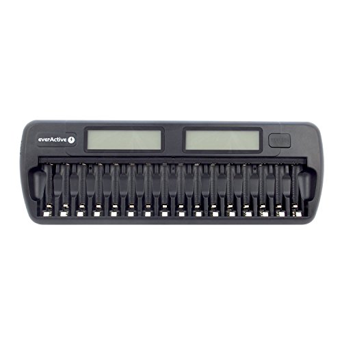 Cargador everActive NC-1600 para 16 pilas AA y AAA Ni-MH con pantalla LCD