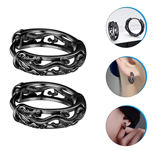 USHOBE Joias de orelha de dragão brincos de argola masculinos brincos de argola pequenos brincos de