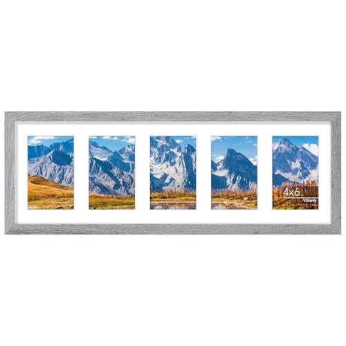 Vittanly 8x24 Collage Picture Frame for Wall Mounting, Grey