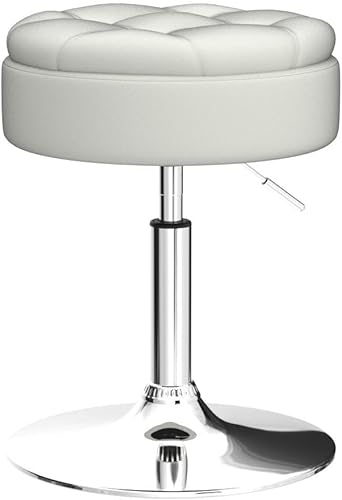 Miniatura 5 de COSTWAY Taburete de bar de altura de mostrador piel sintética copetuda de 20 a 26 pulgadas de alto silla giratoria ajustable con bandeja extraíble