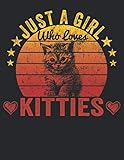 just a girl who loves kitties: vintage style large composition notebook college ruled lined journal