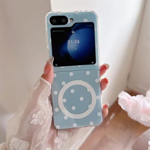 Coque Galaxy Z Flip7 bleue protégeant la charnière et l'écran externe