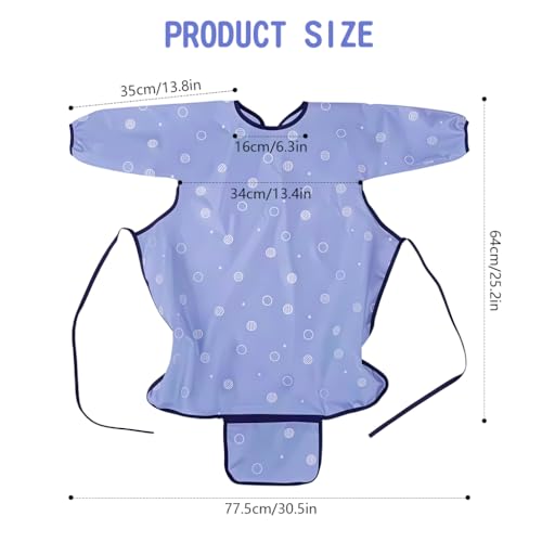 Image of SNOWIE SOFT Sleeved Bib Baby Bib with Pocket, Toddler Bib, Smock, Washable and Lightweight Waterproof Fabric, Fits Bibs for Baby 6 Months+