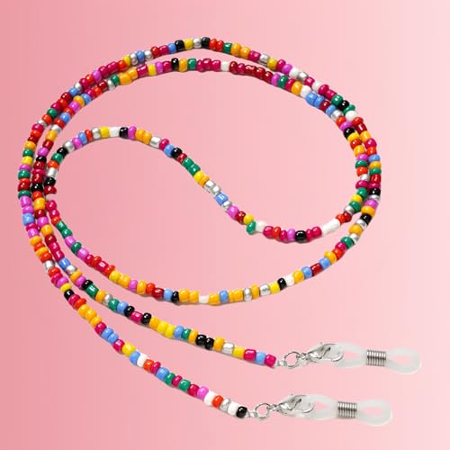 Image of YCCHN 8 Pcs Eyeglass Chains For Women & Girls, Colorful Beaded Face Mask Lanyard Eye Glasses Holders Around Neck Handmade Chain For Women Men Eyeglass Sunglasses