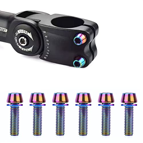 ALEOED Titanium Alloy M5x20mm with Washer Allen Hex Tapered Bolts Bike Bicycle Stem Screw