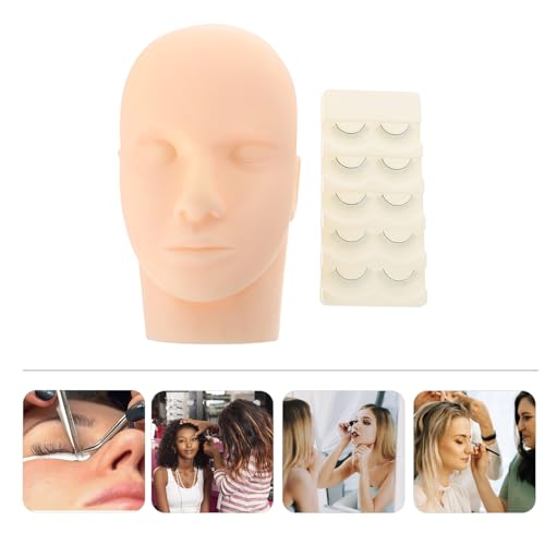 Cabeza de extensión de pestañas Lurrose de silicona para maquillaje 6