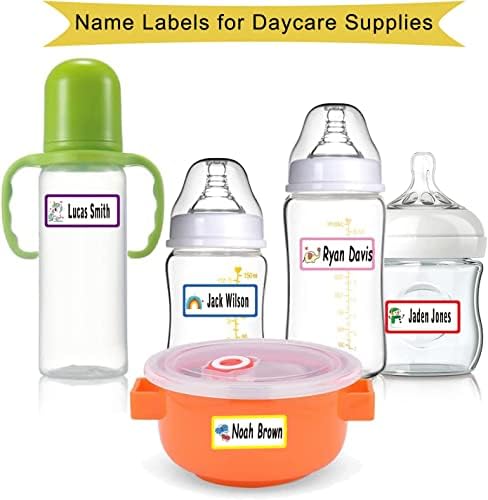 72 PCS Waterproof Name Labels for Kids, Baby Bottle Labels for Daycare, School Stuff, Self Laminating, Dishwasher Safe, Name Stickers Name Tags