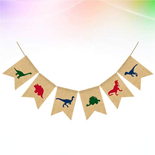 Amosfun Dinossauros Bandeja Desenho Desenho Desenho Anabela Estopa Garland Bandeira Pendurável Placa