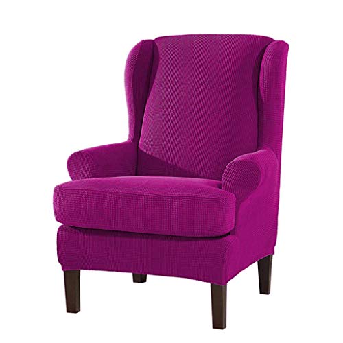 Fundas de sofá naranja elásticas de poliéster para sillones orejeros pack de 2 piezas ajustables
