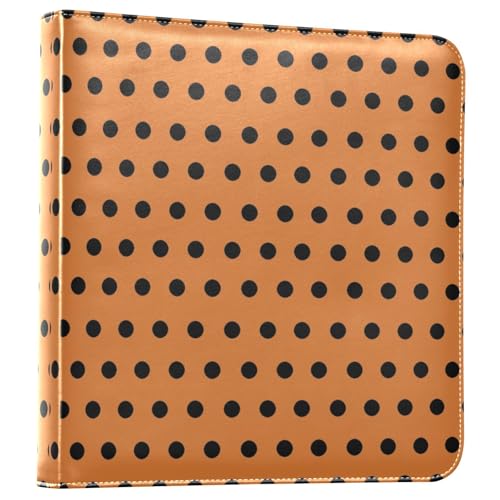 Álbum de Fotos Scrapbook Autoadhesivo DIY, diseño de lunares naranja y negro, encuadernador de 3 anillos, 40 páginas, tamaño 8x10 pulgadas para recuerdos miniatura 1