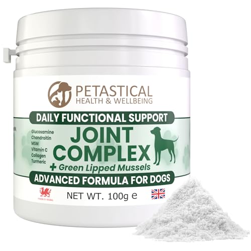 Petastical Joint Supplements for Dogs, 800mg Glucosamine, 800mg Chondroitin, 800mg MSM with Added Turmeric and Green Lipped Mussels (100g)