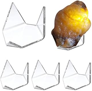 SUMNACON 5Pcs Triangle Clear Acrylic Display Stand Holder Geode Rock Mineral Agate Fossil Coral Display Stand, Large