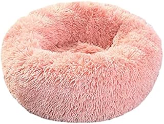 Calming Dog Cat Donut Bed Queta Plush Pet Bed Fluffy Cuddler Round Bed with Non-Slip Bottm (70cm)