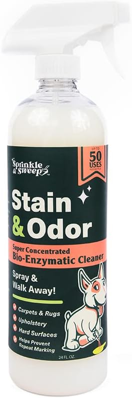 Pet Odor Eliminator dla silnego zapachu kota i psa - 24 uncje Pet Stain and Odor Remover dla dywan&oacute;w i mebli - Wielozadaniowy eliminator zapach&oacute;w dla zwierząt domowych do czyszczenia domu Rozwiązanie
