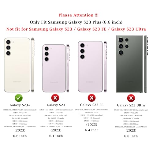 for Samsung Galaxy S23 Plus Case, with Slide Camera Cover HD Screen Protector 360° Rotable Ring Holder Kickstand Military Grade Protection 15ft Drop Tested Protective Phone Case for S23+ Plus (Black) by M MAIKEZI - Used condition - Image 2