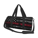 American Thin Red Line Flag Travel Duffel Bags Gym Sports Luggage Large Travel Tote Bag Overnight We