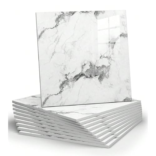 Chejiaye 10pcs Marble Peel and Stick Backsplash Waterproof Washroom Wa
