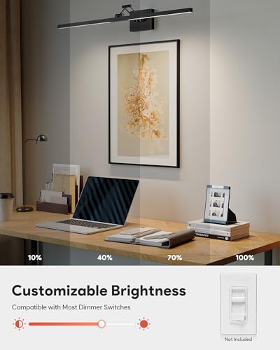 Image of VONLUCE 36 inch LED Bathroom Vanity Light, 3CCT Modern LED Vanity Lights with 360 Rotatable Head & Swing Arm, 15.4W Bathroom Light Fixture Over Mirror, LED Lights for Bathroom Bedroom, Matte Black | 3CCT, Flicker-free, 360 Rotatable Head & Swing Arm, IP44 waterproof Bathroom Light Fixture Over Mirror for Bathroom, Picture