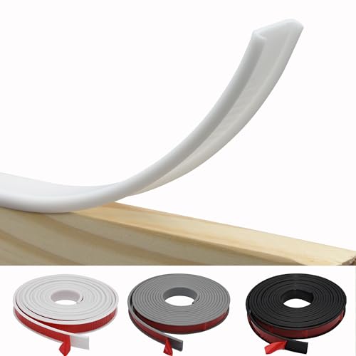 MAGOSIS U Shape 18mm PVC Trim Furniture Edge Banding Self Adhesive Soft TPE Edging Tape for Table Cabinet Chairs, Shelves Furniture Restoration (18mm.5m White)