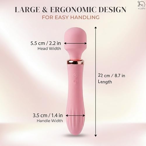 Image of KLEN Personal Massager Machine For Women Full Body Stress And Pain Relief Portable Silicone Waterproof Lightweight Handheld Cordless Automatic Vibration Device For Leg, Back, Neck