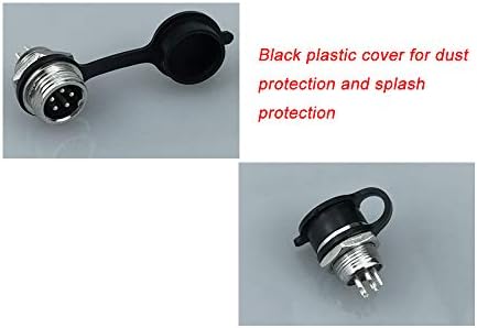 QitinDasen 8Pcs Premium 5 Pin GX12 Aviation Connector, 5A 12mm Thread Male Female Panel Metal Aviation Wire Connector Plug Socket, with Rubber Protector Cap and Phillips Screwdriver