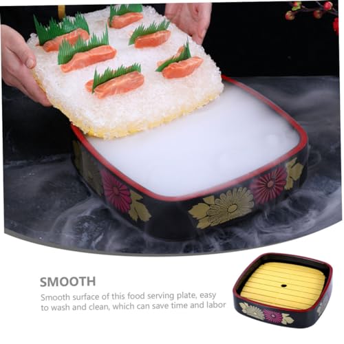 Plato para sushi de material ABS resistente estilo japonés miniatura 4