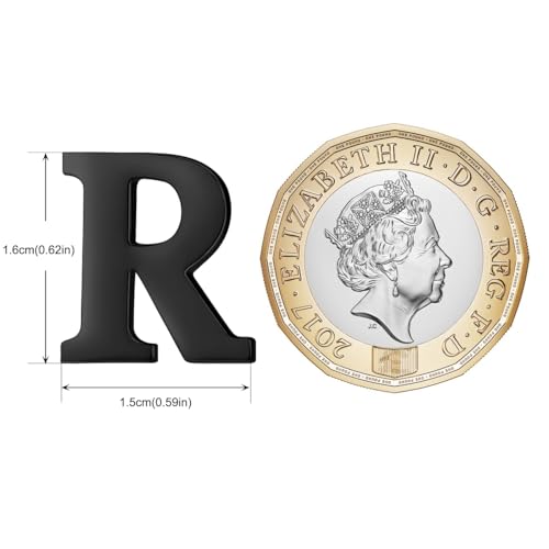 Image of HONEY BEAR Initial Alphabet Letter Lapel Pins Collar Badge Brooches for Mens /Womens Shirt Dress Decoration Black