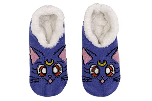 Sailor Moon Luna Plush Cozy Slip On Socks - Fits Ladies Shoe Size 4-10 (1 Pair)