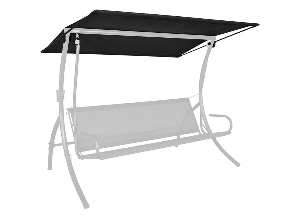 ANGERER Freizeitmöbel GmbH Hollywoodschaukel Sonnendach - passend für viele 3-Sitzer Hollywoodschaukeln - Schaukeldach Made in Germany (Primetex dunkelgrau, 210 x 145 cm)