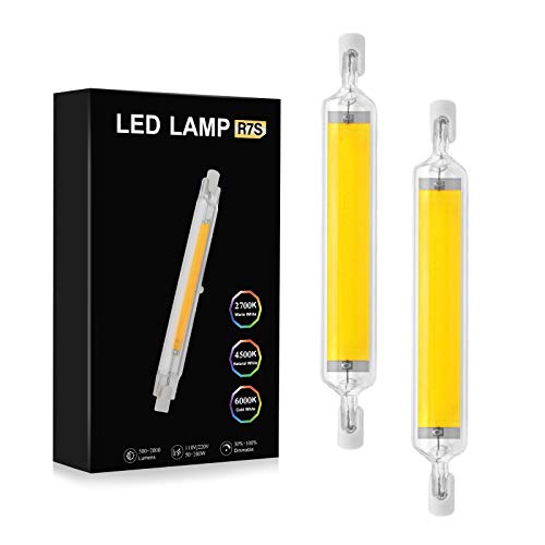 R7S LED�d��10W�AAC 110V / 230V�����P�xCOBLED 360°�r�[���p�A�ȃG�lLEDCOB�d������R7S�n���Q���d�� �i2�p�b�N�j,Cool white,118mm