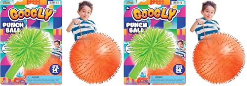 JA-RU Giant 14" Puffer Ball (1 Punch Ball Assorted) Inflatable Soft Spike Ball. Squishy Toys for Kids. Stress Relief Sensory Fidget Toys. Party Favors & Goodie Bag Stuffers. 6703-1 (Pack of 2)
